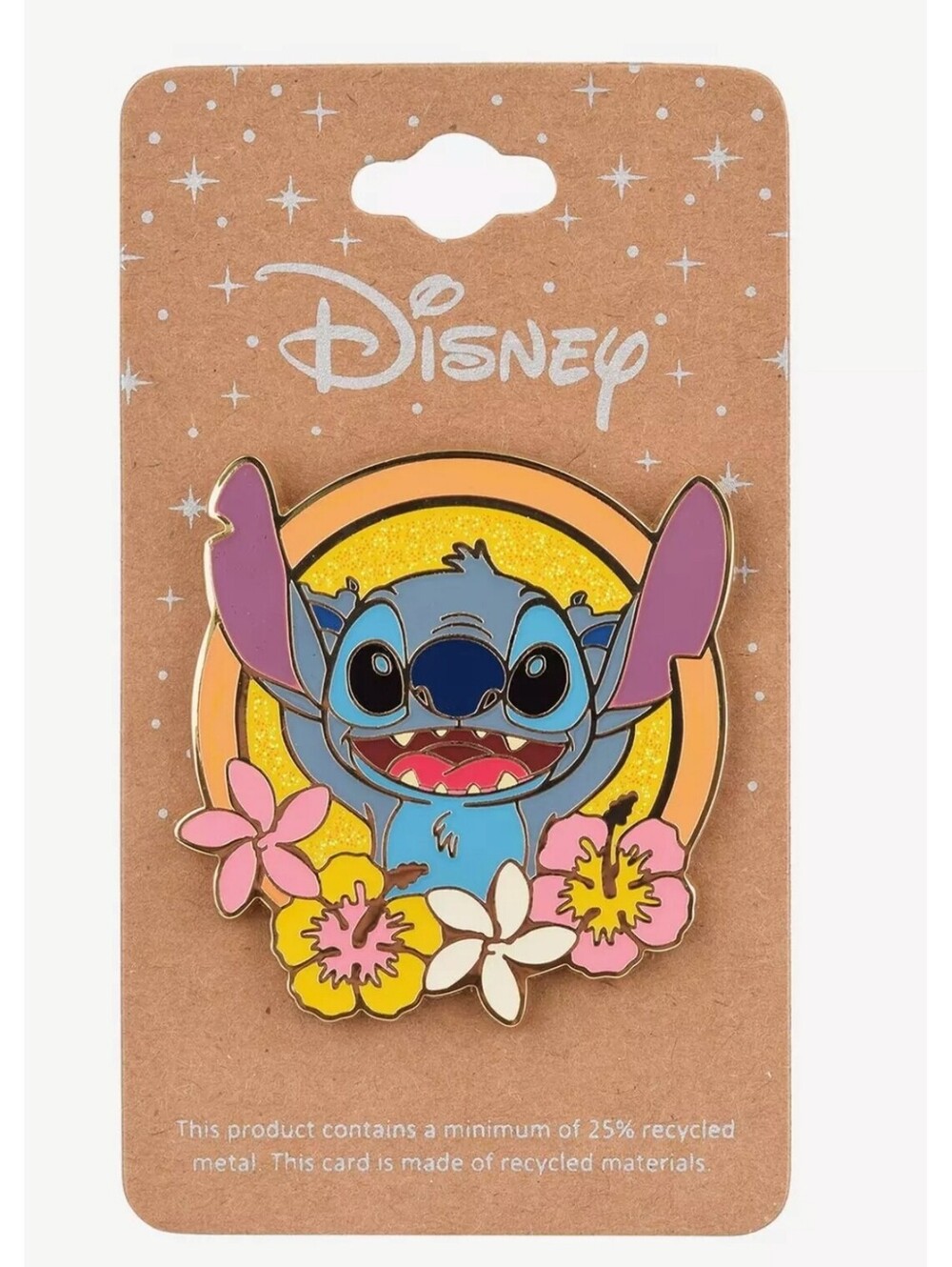 Disney Lilo & Stitch Floral Frame Stitch Enamel Pin